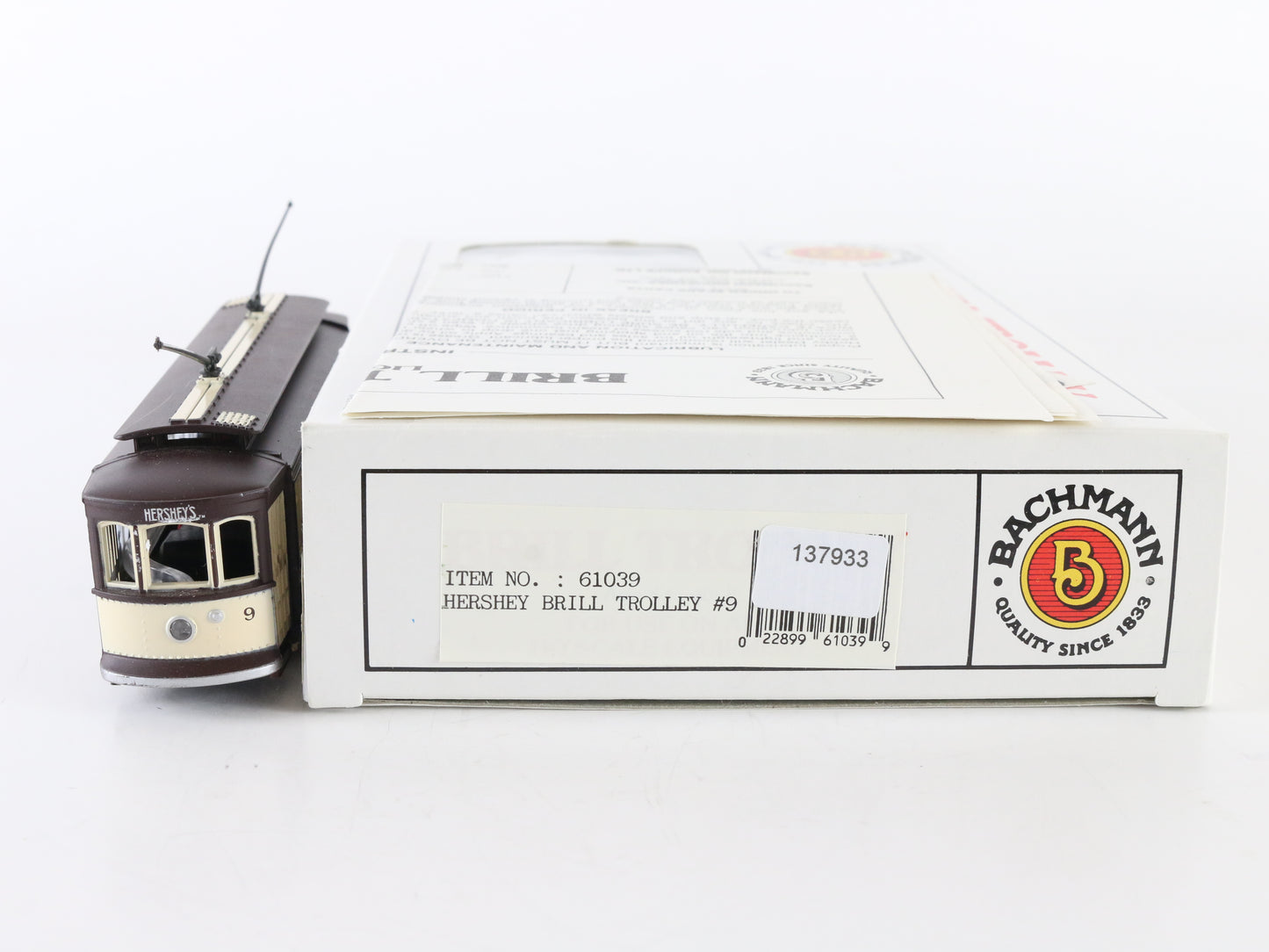 Bachmann HO Hersheys Chocolate Town 9 Illuminated Brill Trolley