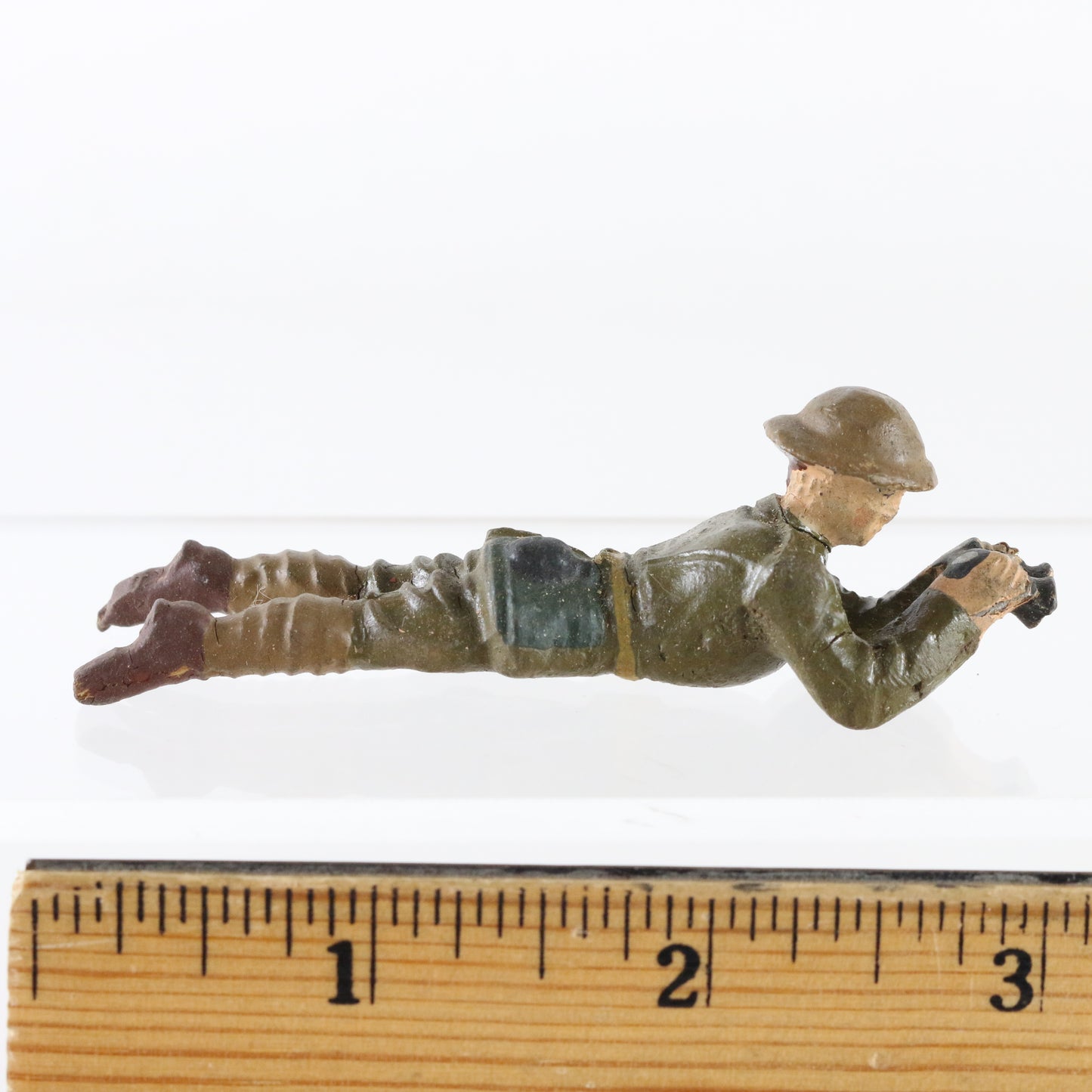 Lineol WWII German composite soldier prone scouting figure collectible toy