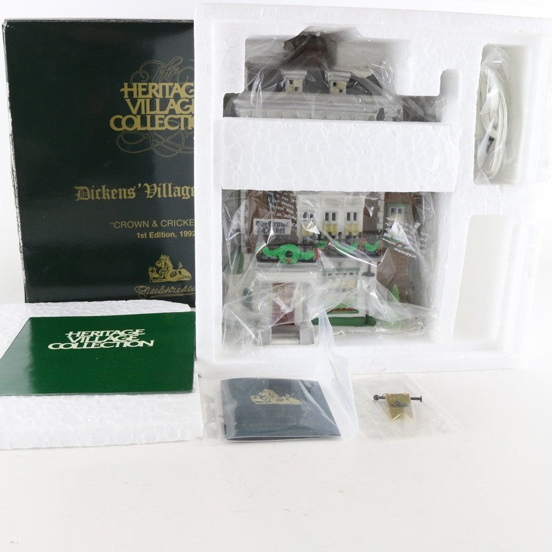 Dept 56 Dickens Heritage Village Crown & Cricket Inn 1st Ed 1992 Christmas