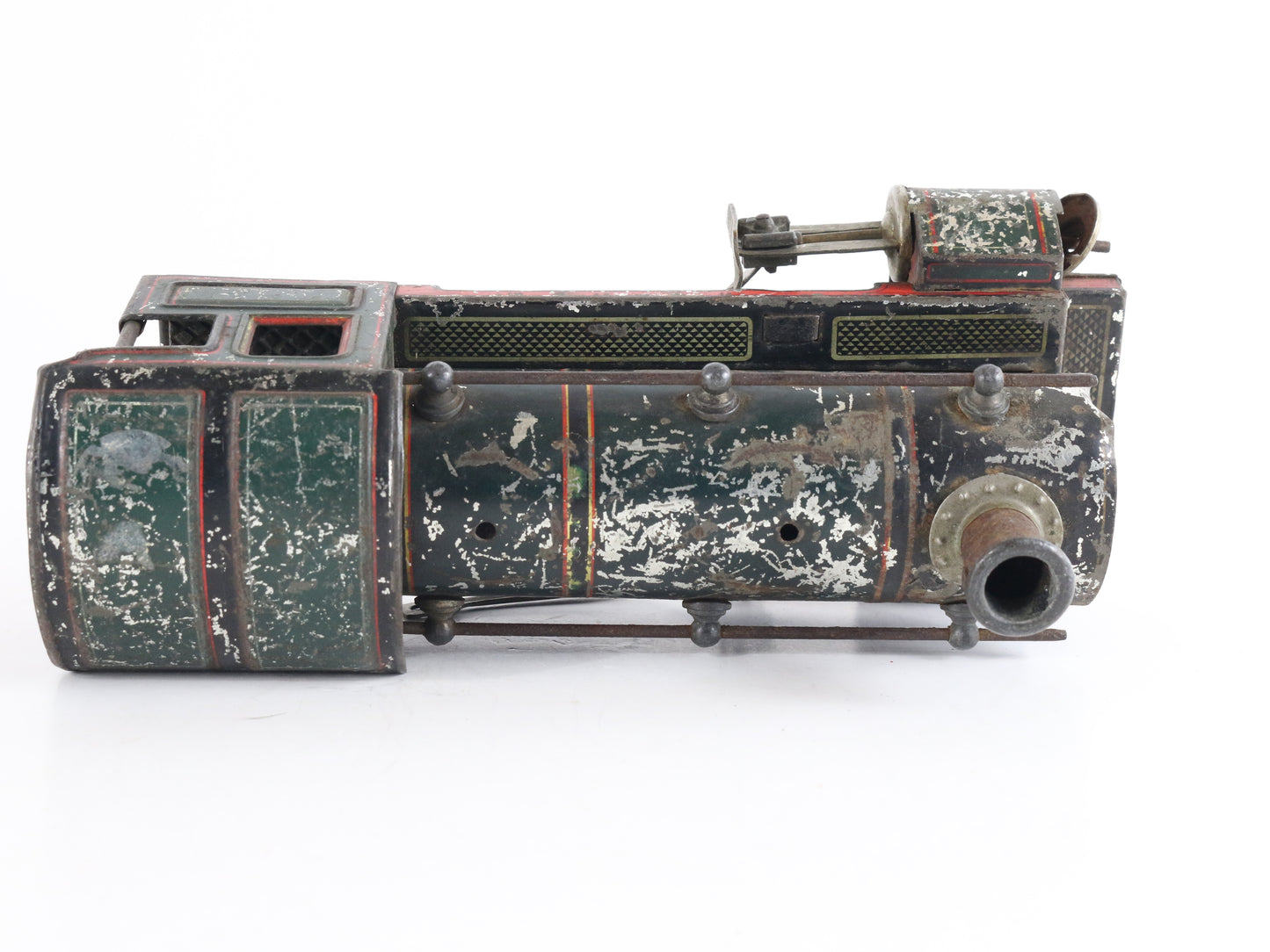 Red & Green Steam Locomotive Engine Shell Marklin O Prewar Tin Train antique tinplate loco shell restoration