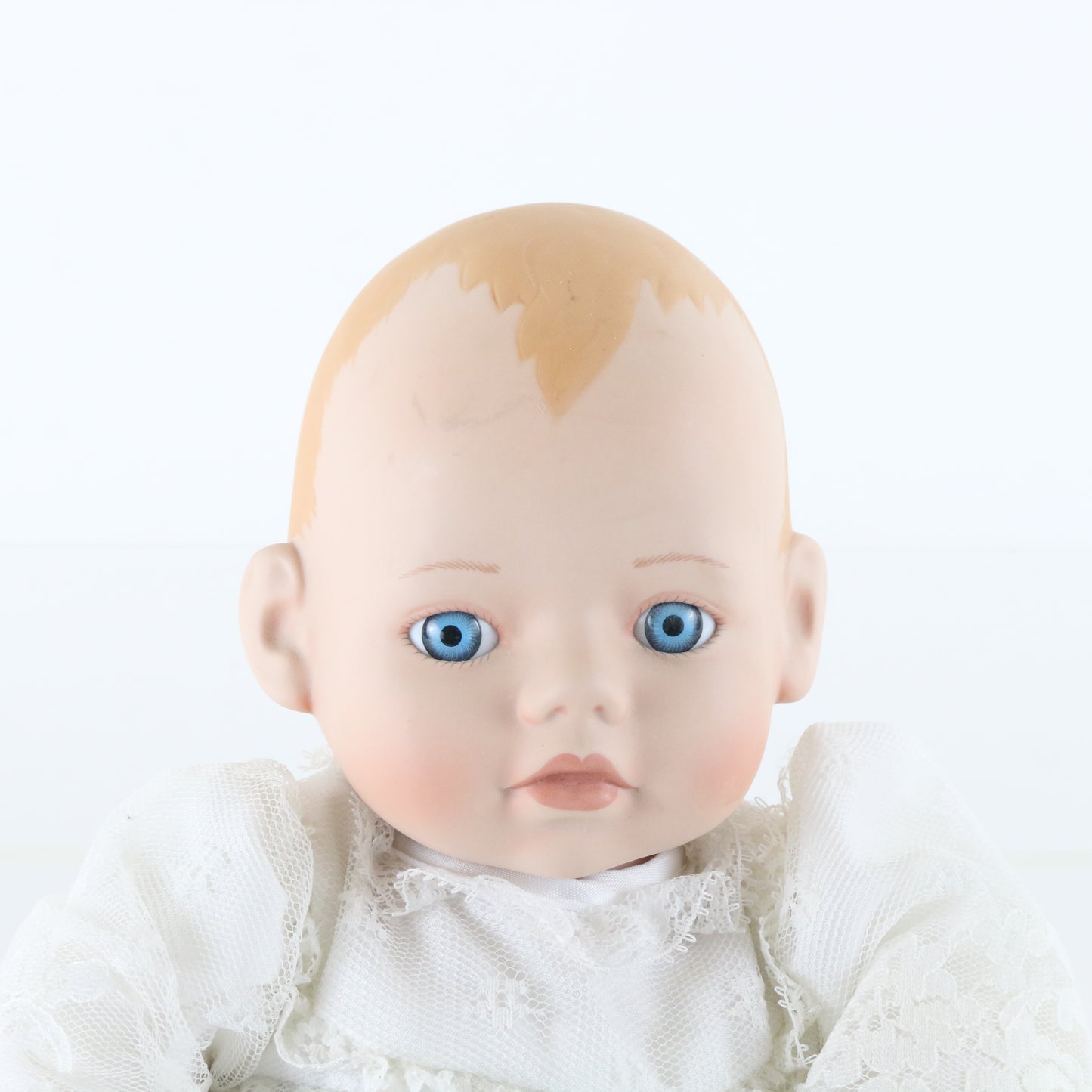 Christening Baby Elke Hutchens Danbury Mint 13" Porcelain Doll W/ White Dress
