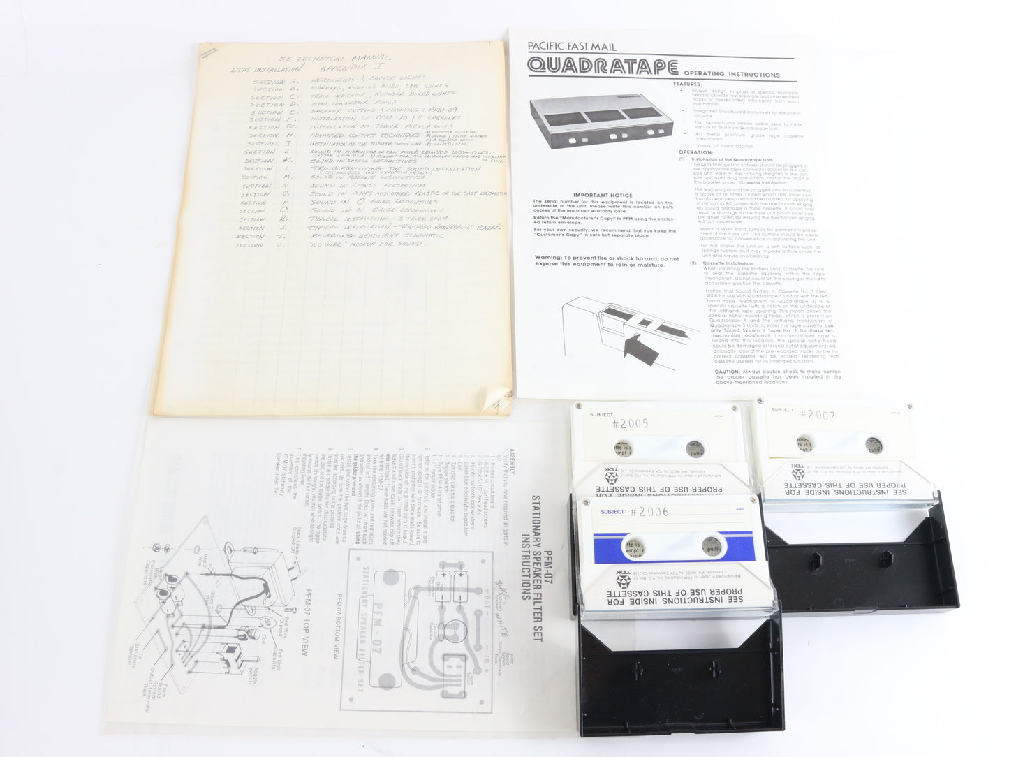 Vintage Pacific Fast Mail Pfm Quadratape 3 Cassette Tape Player For Model Trains specialized sound system for layout