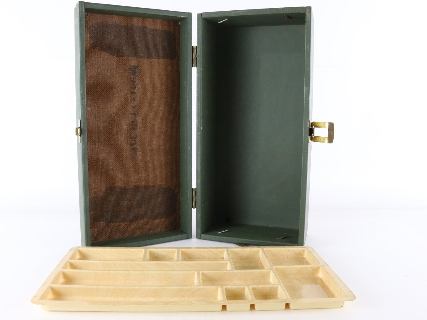 1960s Hasbro Gi Joe Wooden Green Military Footlocker Case W/ Tray