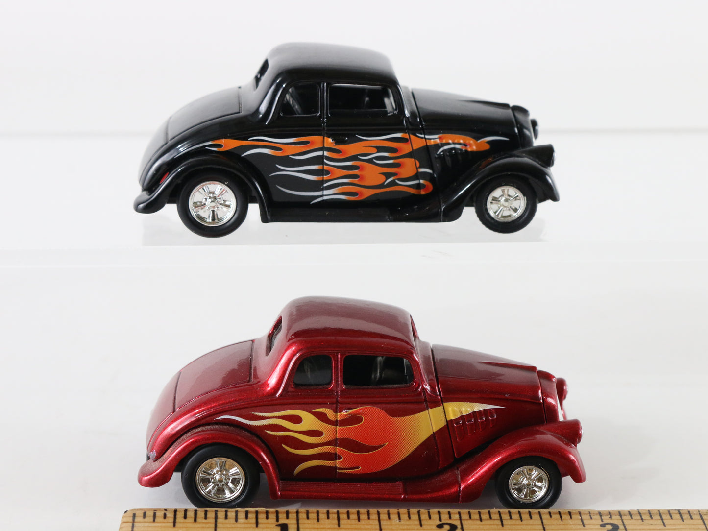 Lot Of 2 1933 '33 Willys Coupe Black & Red Model Cars Racing Champions 1:64