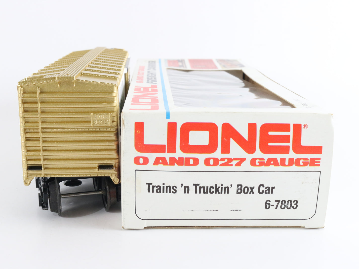 Trains N Truckin 7803 Boxcar Model Train Lionel O 6-7803 truck-themed freight box car collectible
