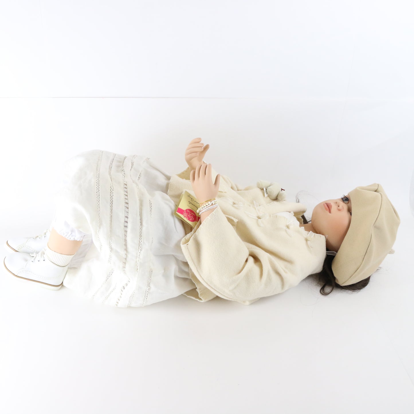 Amanda Christine Orange Tan & White Dress Large 35" Porcelain Doll 176/400