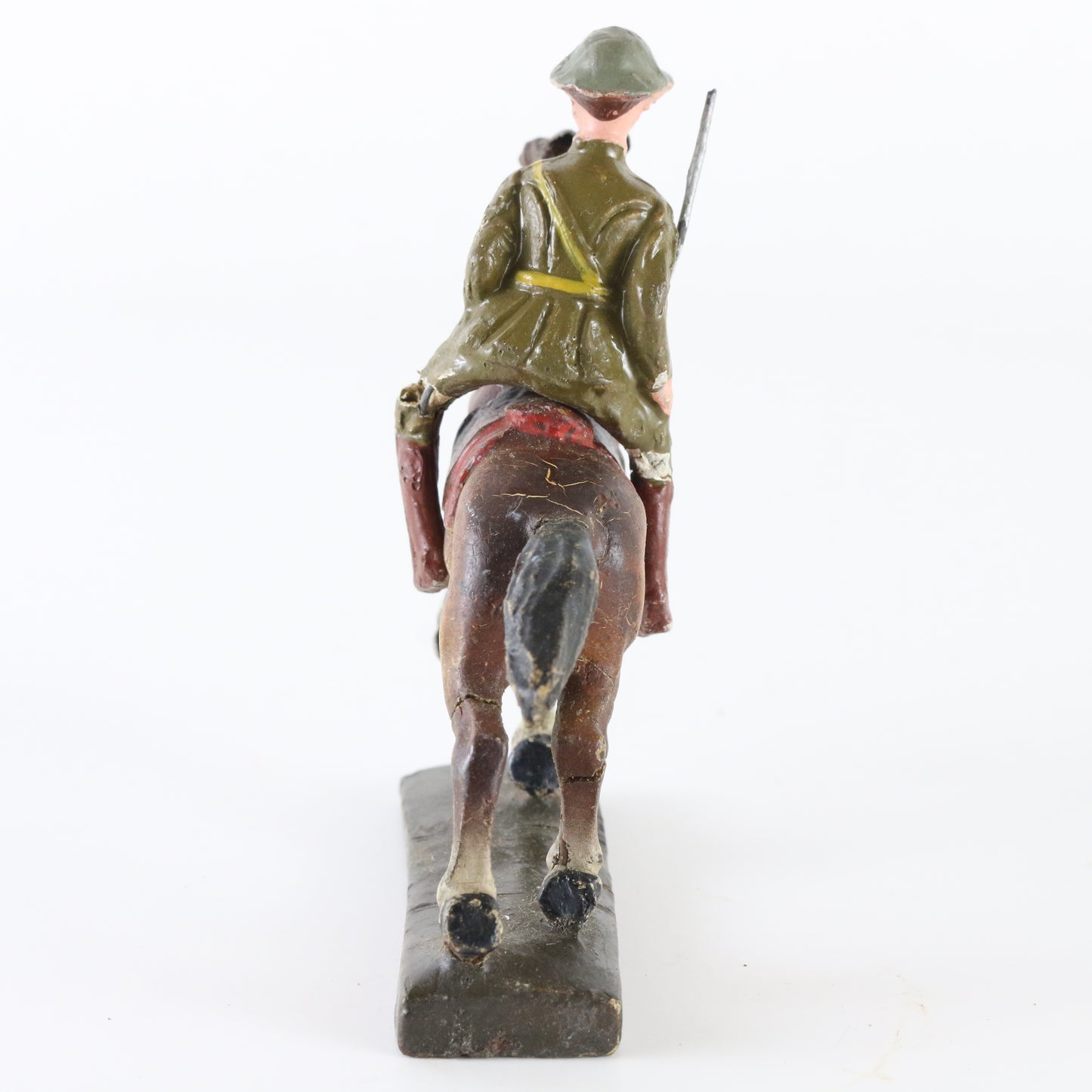 1930s Lineol running horse with riding soldier German cavalry composite toy
