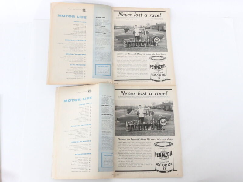 Lot Of 5 Motor Life Vintage Car Magazines June July August 1960 35c