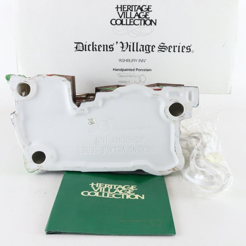 Dept 56 Dickens Village Ashbury Inn Porcelain Christmas Building 5555-7