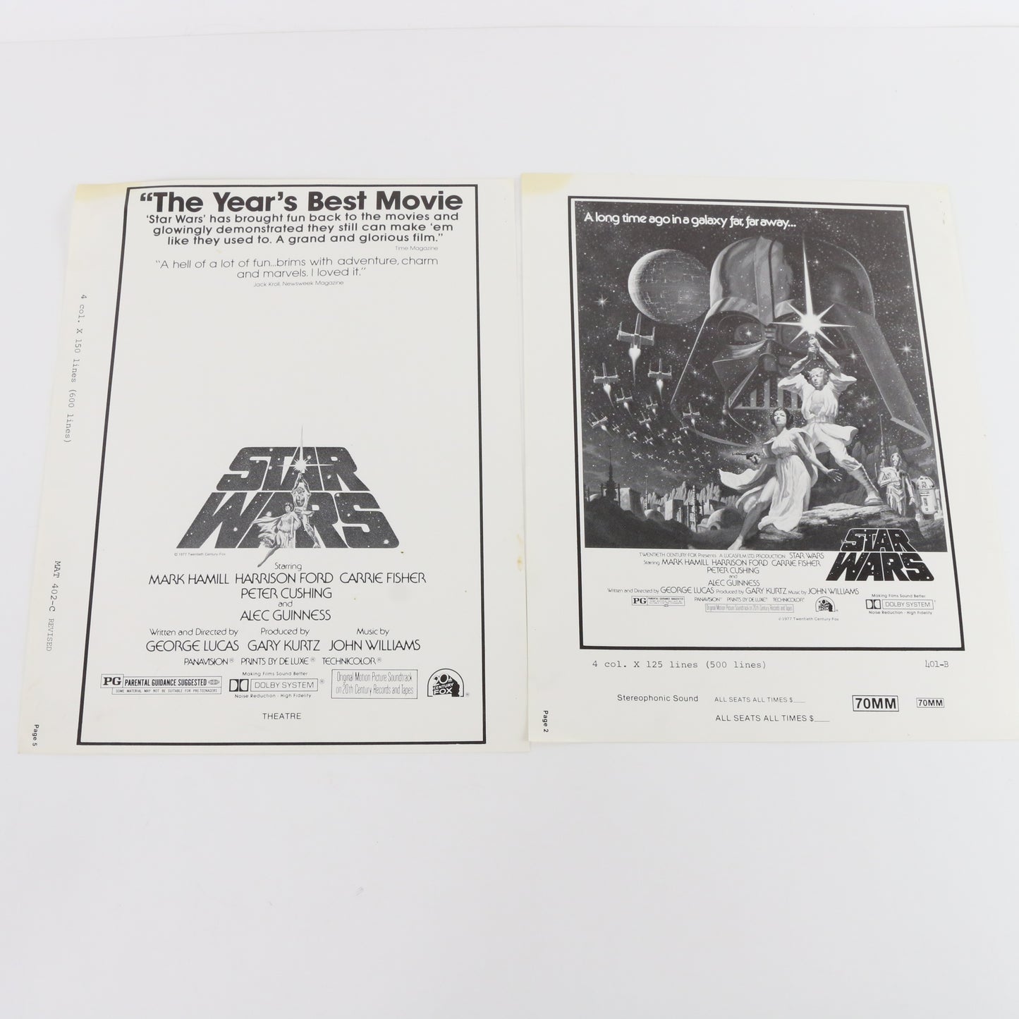 1976 Original Star Wars Lucasfilm Press Book with Promotional Posters