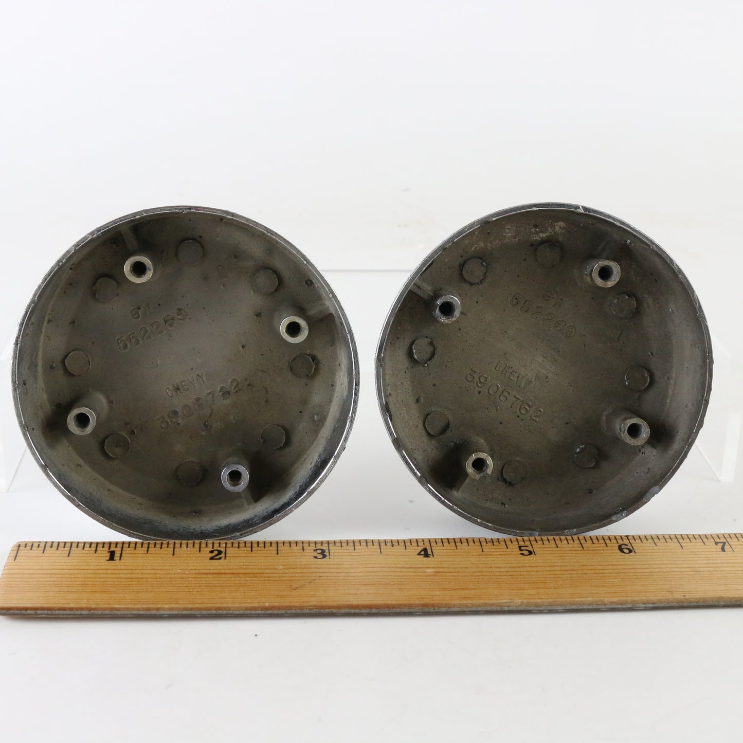 Lot Of 2 Vintage 1960s Chevrolet Rally Metal Wheel Caps 3.25"