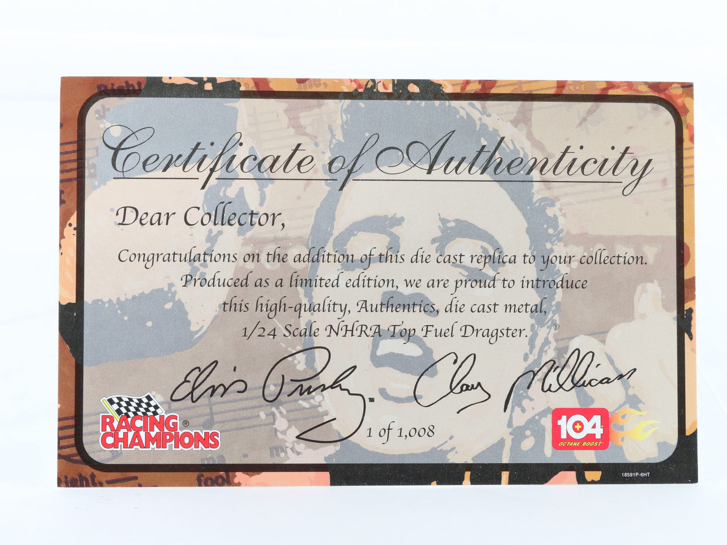 Millican Lehman NHRA Top Fuel Dragster ELVIS Racing Champions 1:24 1 Of 1008