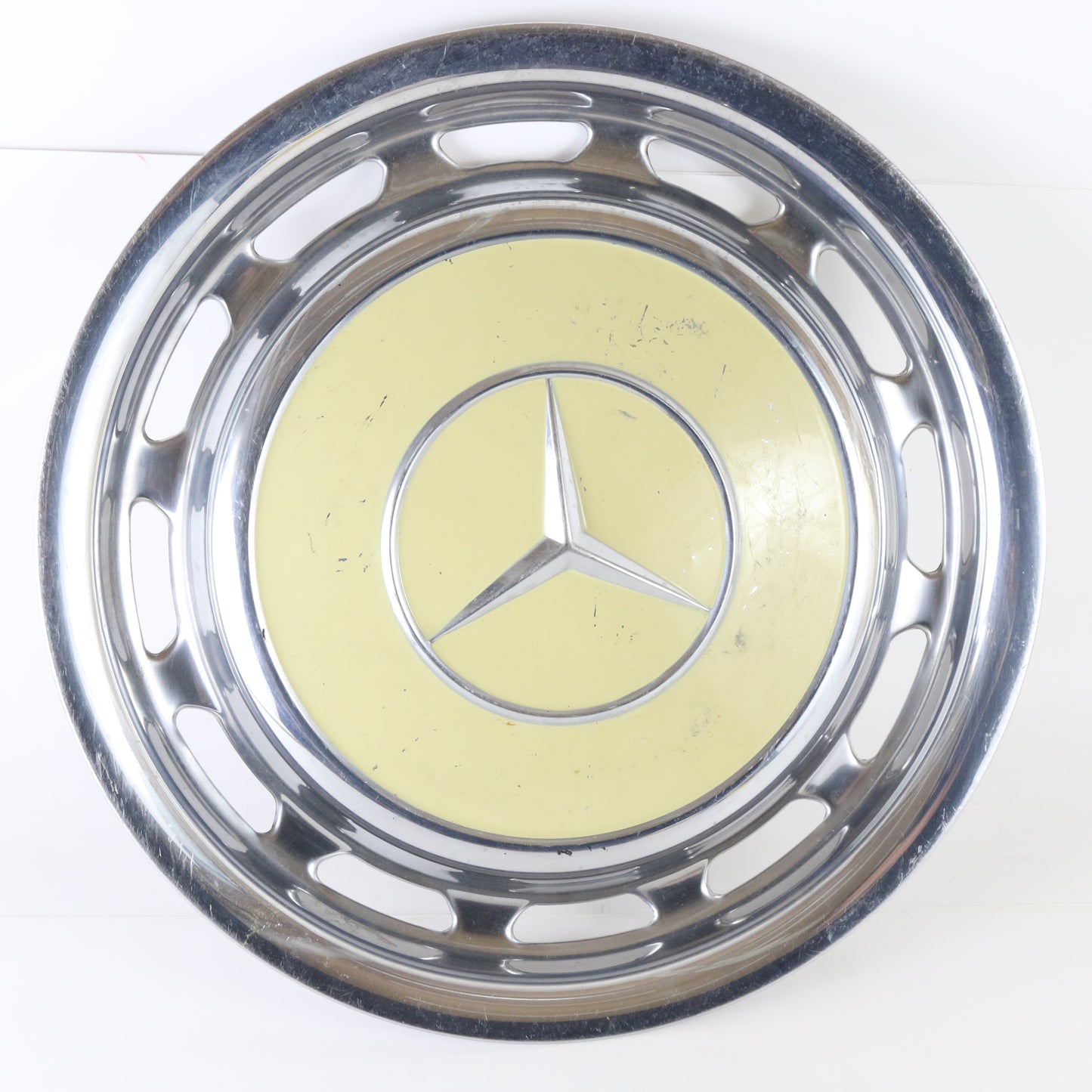 Lot Of 2 Mercedes Benz Yellow Metal Wheel Hubcap 15.5"
