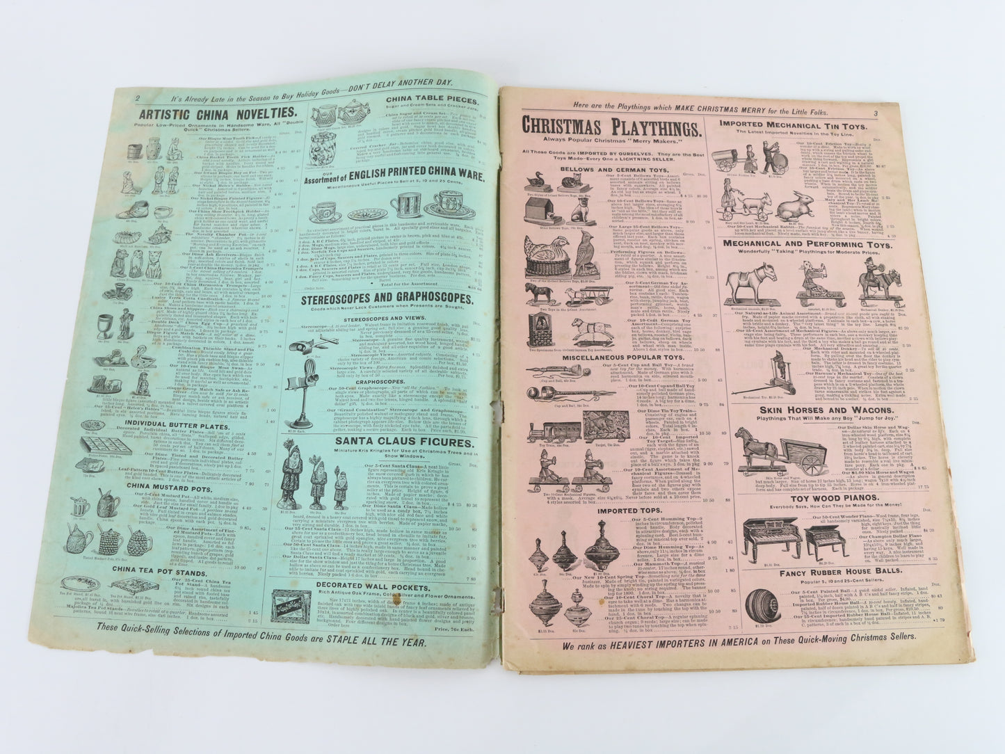 Antique 1886 Butler Brothers Santa Claus Merchants Holiday Catalog Original