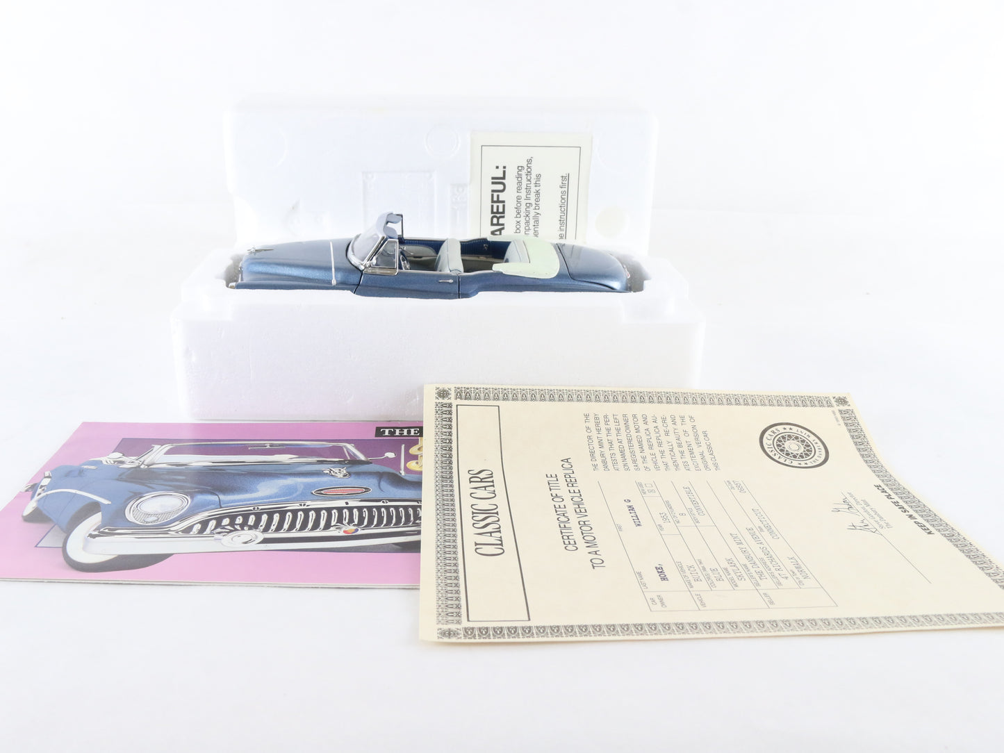 1953 Buick Skylark Blue Convertible Danbury Mint 1:24 Diecast Model Car