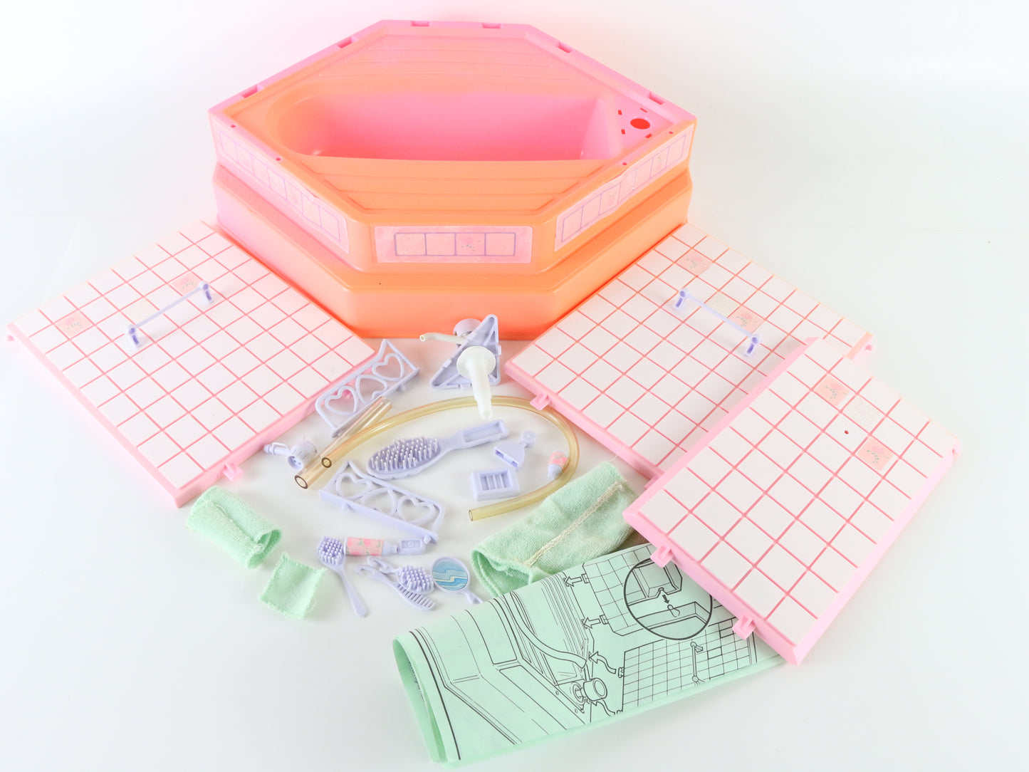 Barbie Beauty Bath Pink Sparkles Furniture Collection Set Mattel 5156 1990