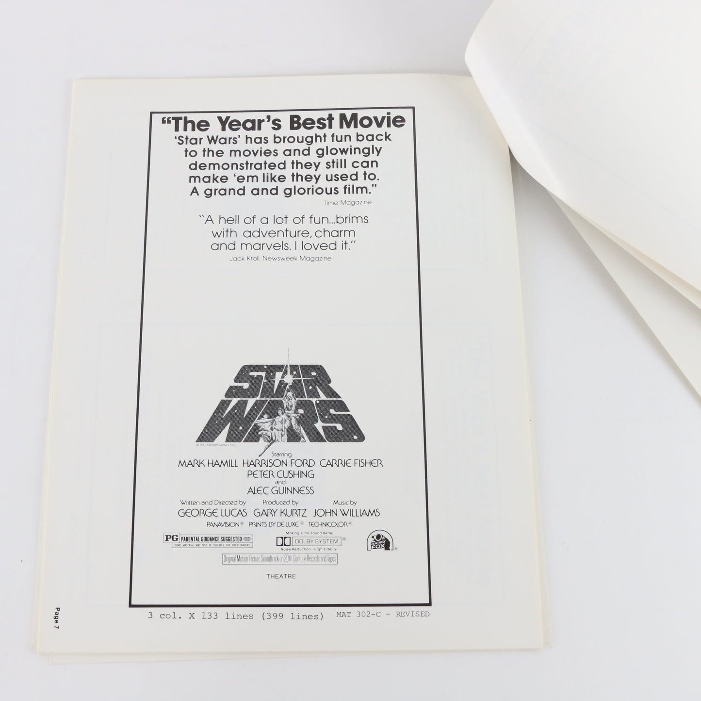 1976 Original Star Wars Lucasfilm Press Book with Promotional Posters