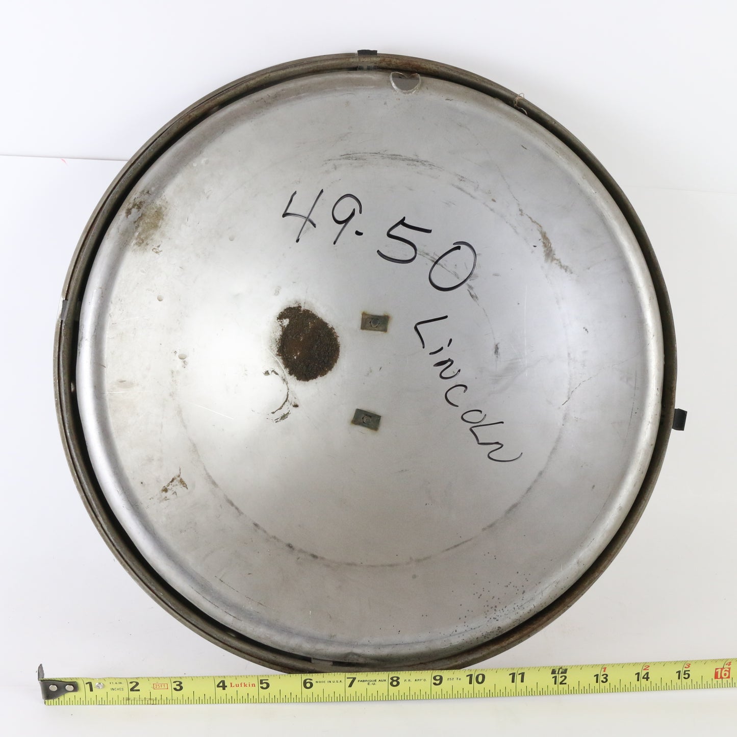 Vintage 1949-50 Lincoln Continental Metal Wheel Hubcap 15.5"