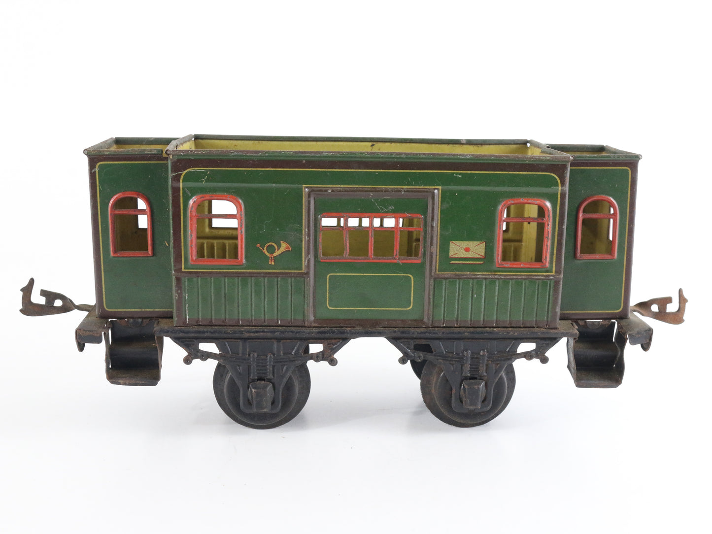 Bing Prewar GBN O Green Postwagen Baggage Car Model Train historic German baggage coach tinplate collectible