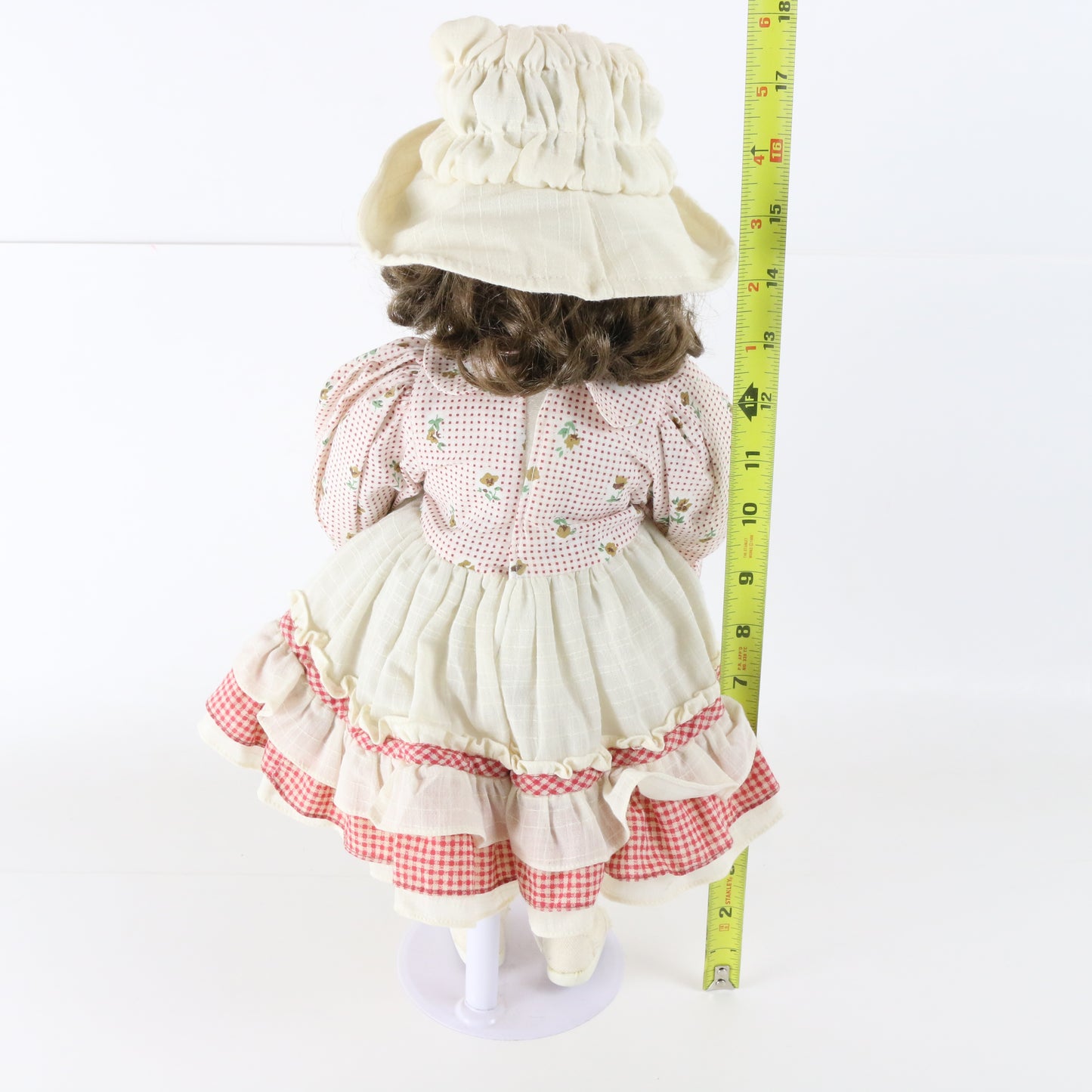 Standing Girl Floral Dress William Tuss Large 16.5" Porcelain Doll