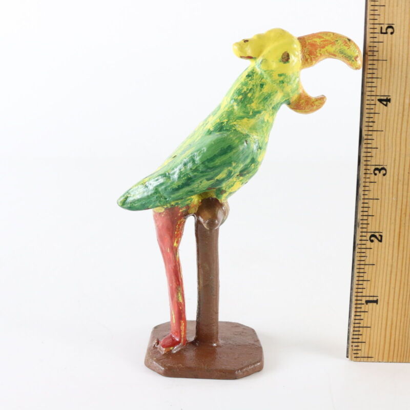 Vintage 1940s Cast Iron Metal Perched Parrot Bottle Opener 5” John Wright Co.