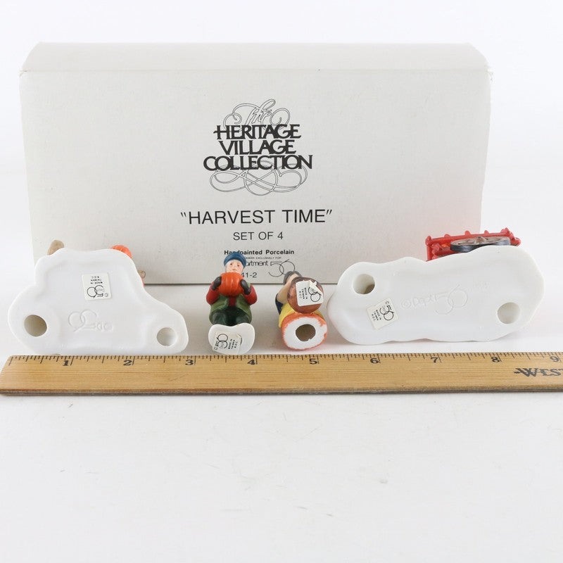 Dept 56 Heritage Village Harvest Time Set Of 4 Porcelain Christmas 5941-2