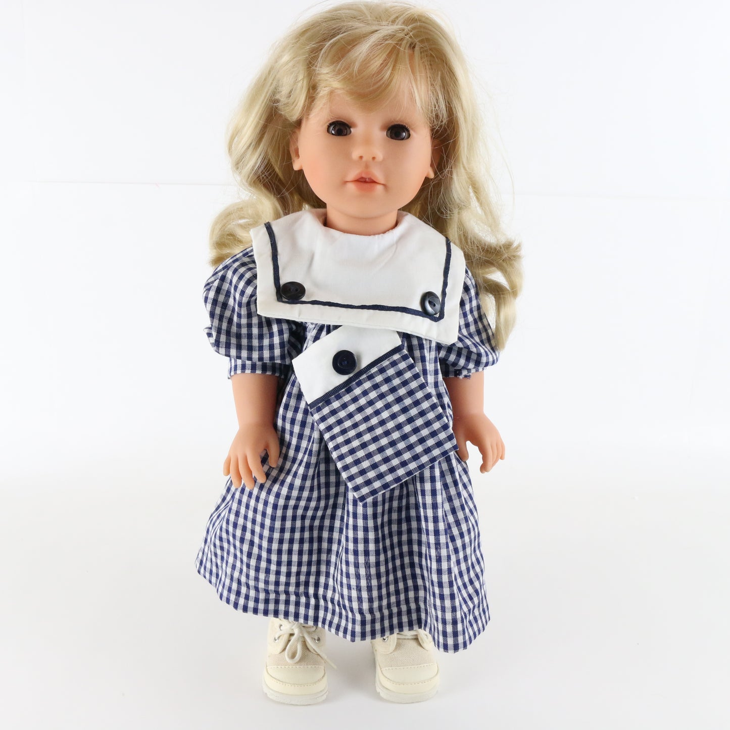 Max Zapf Creation Sleepy Eyes 1997 Large 17" Vinyl Doll W/ Blue Dress