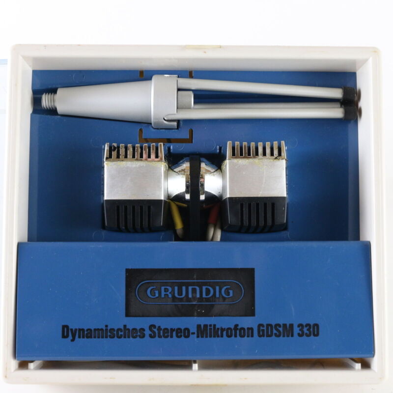 Vintage 1960sGrundig GDSM 330 Cardoid Dynamic Stereo Microphone W/ Box