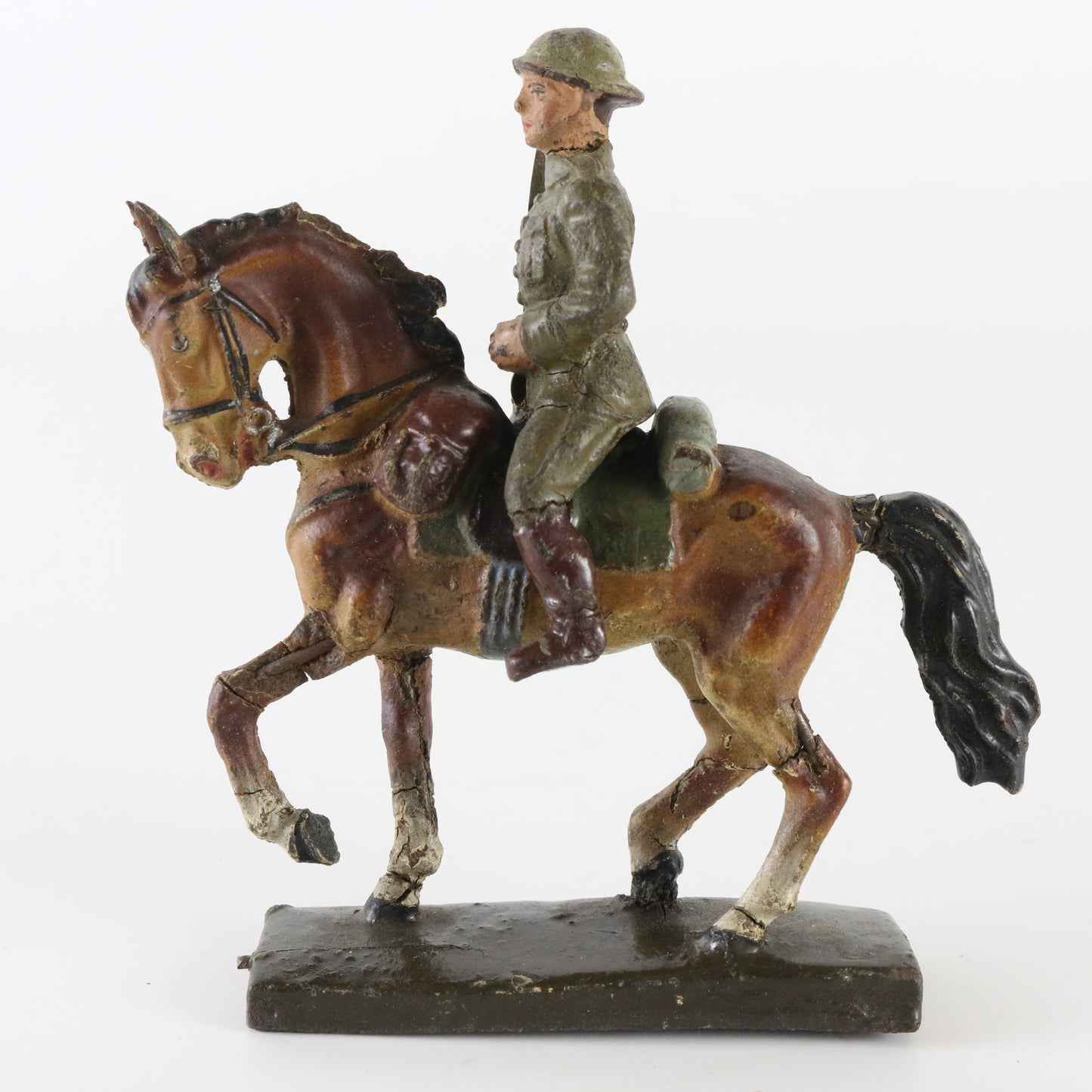 Lineol WWII horse with possible American soldier composite figure Germany