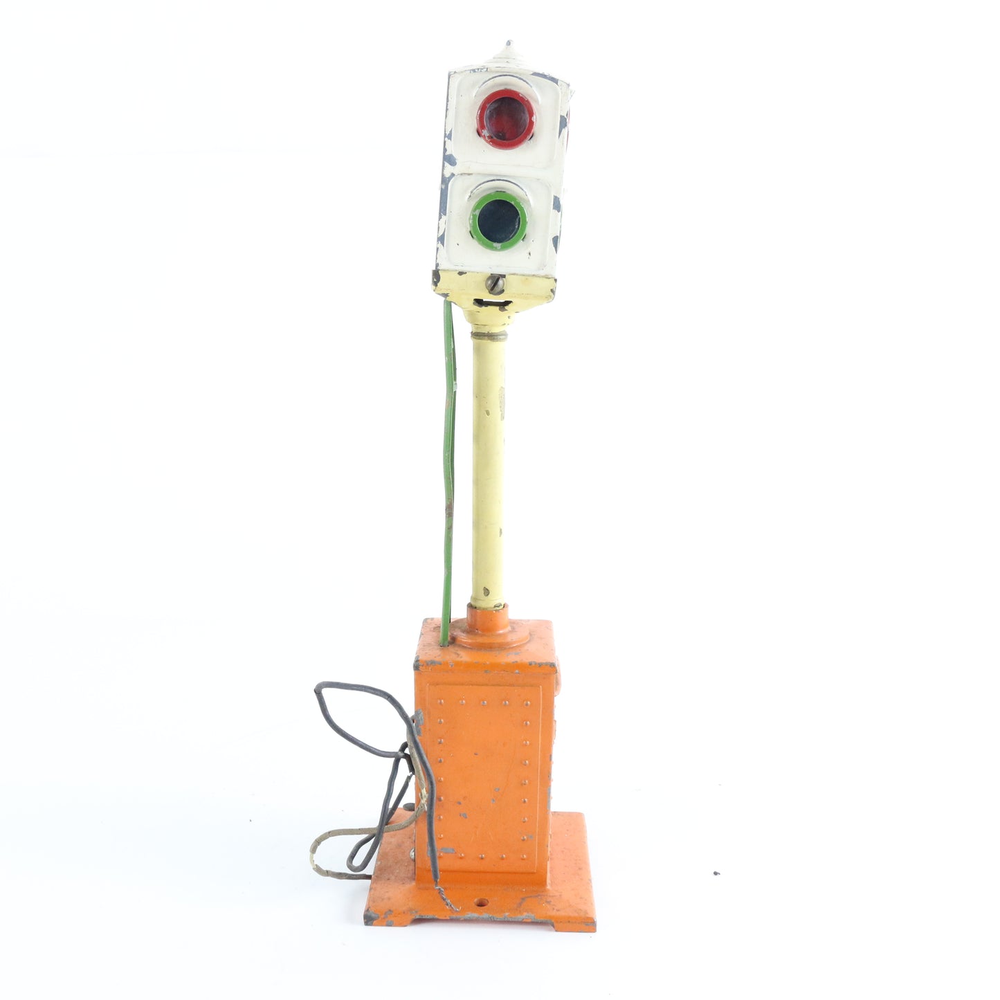 Prewar Block Signal Orange & White Lionel O 78 Model Train Accessory classic railroad signaling device