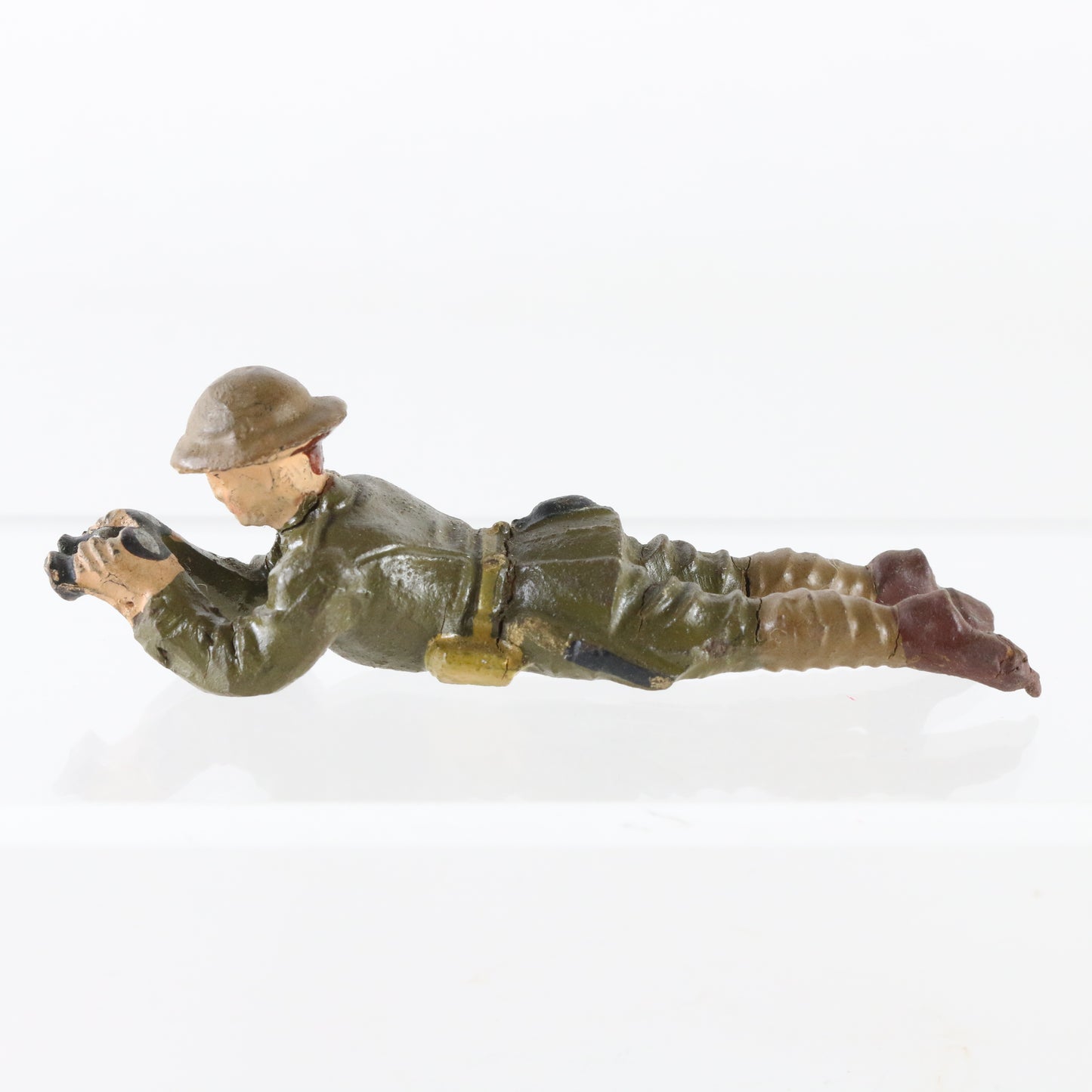 Lineol WWII German composite soldier prone scouting figure collectible toy