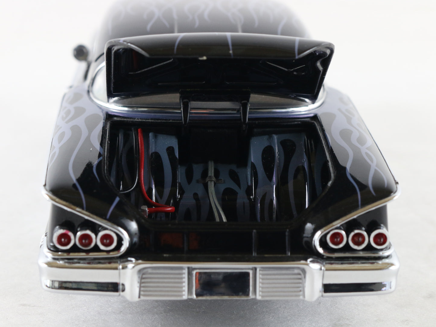 1958 Chevrolet Impala Street Machine Black W/ Flames Danbury Mint 1:24 Model Car