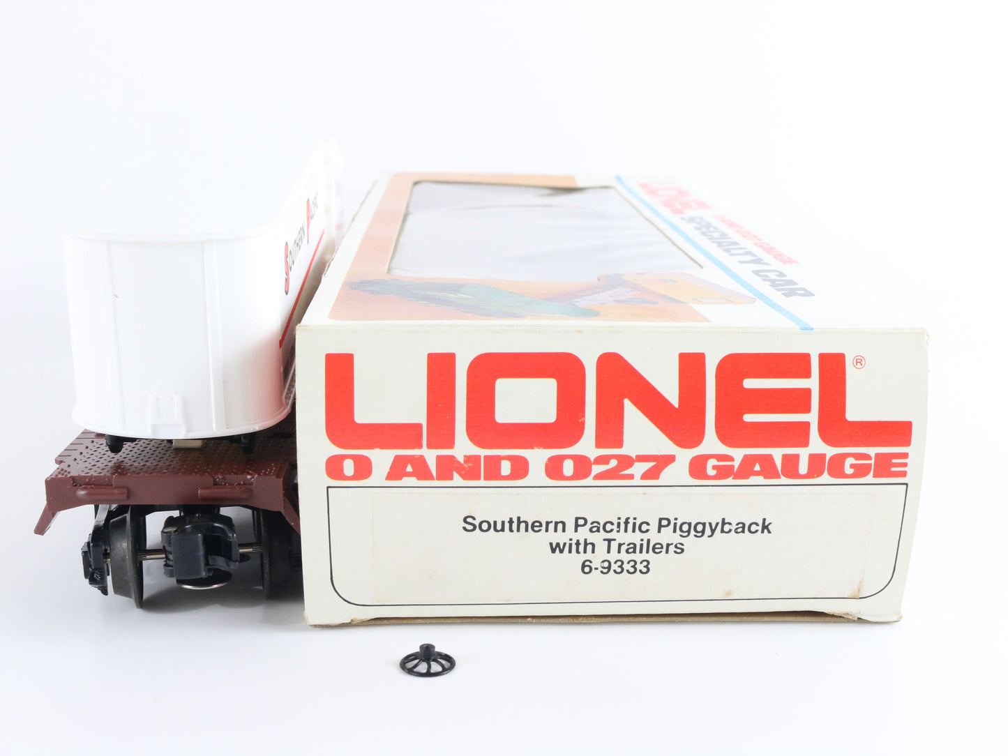 Southern Pacific SP 9333 Piggyback Flat Car W/ Trailers Lionel O 6-9333 classic SP intermodal freight model