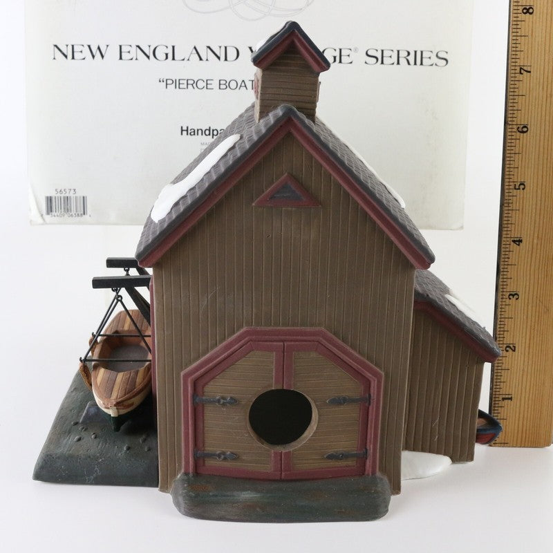 Dept 56 New England Village Pierce Boat Works 56573 Christmas Porcelain Building