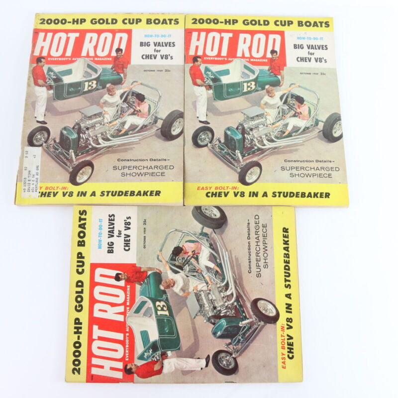 Lot Of 5 Hot Rod September October 1959 Vintage Car Magazines