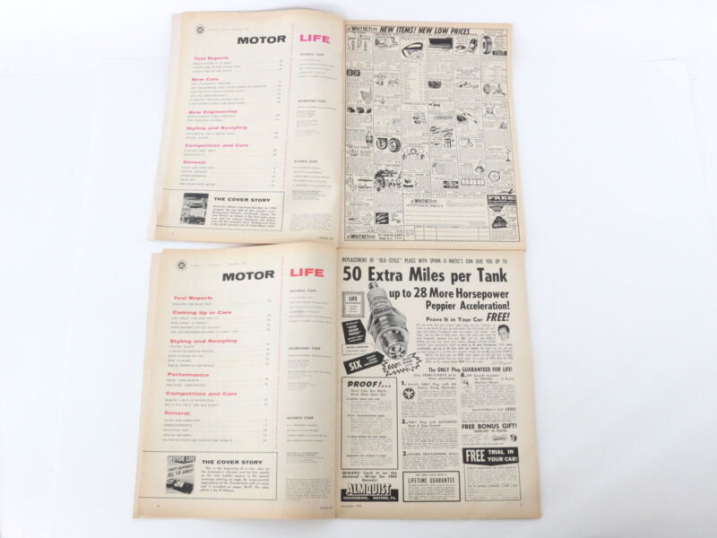 Lot Of 5 Motor Life Vintage Car Magazines Aug Sep Nov Dec 1957 25c
