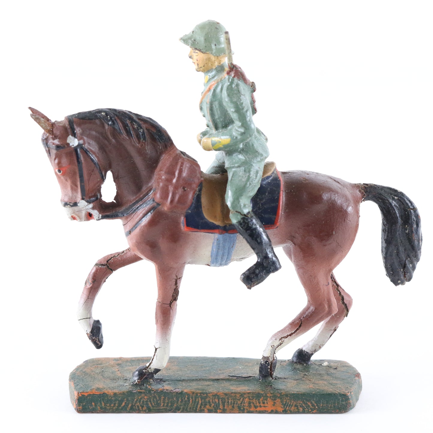 Elastolin German Made WWII Riding Cavalry Composite Toy Soldier Horse 4"