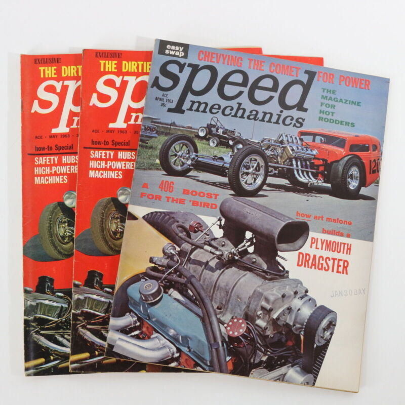 Lot Of 3 Speed Mechanics Easy Swap April & May 1963 Vintage Car Magazines