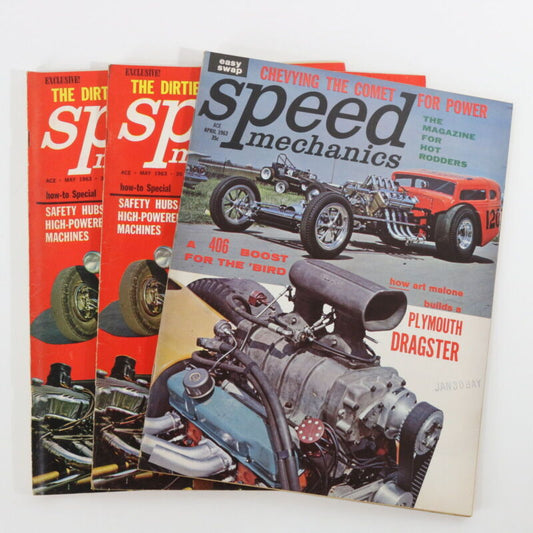 Lot Of 3 Speed Mechanics Easy Swap April & May 1963 Vintage Car Magazines