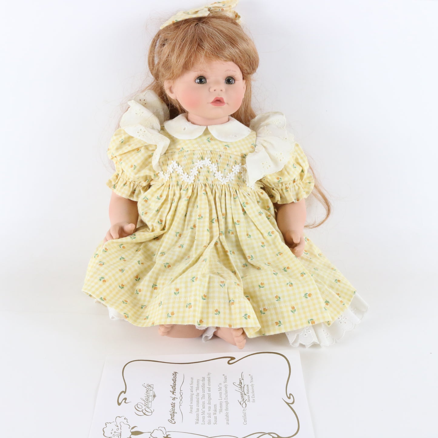Mommy Loves Me Yellow Dress Girl Susan Wakeen Exclusively Yours 16" Vinyl Doll