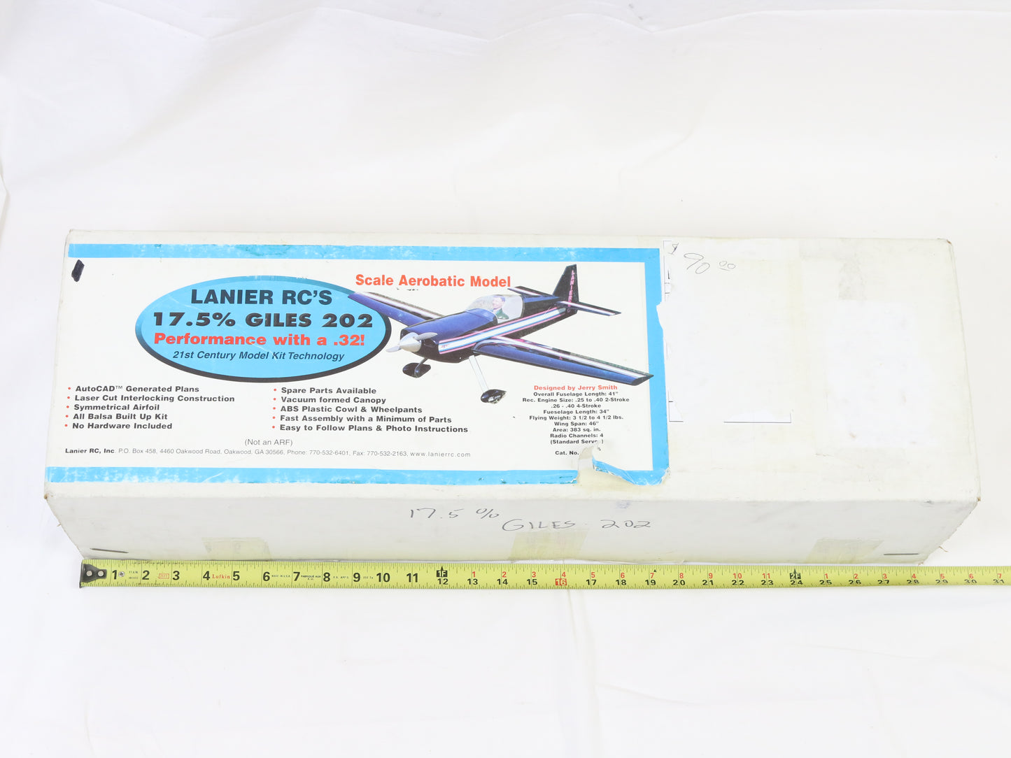 Lanier RC 17.5% Giles 202 46" Wing Span Aerobatic RC Plane Kit