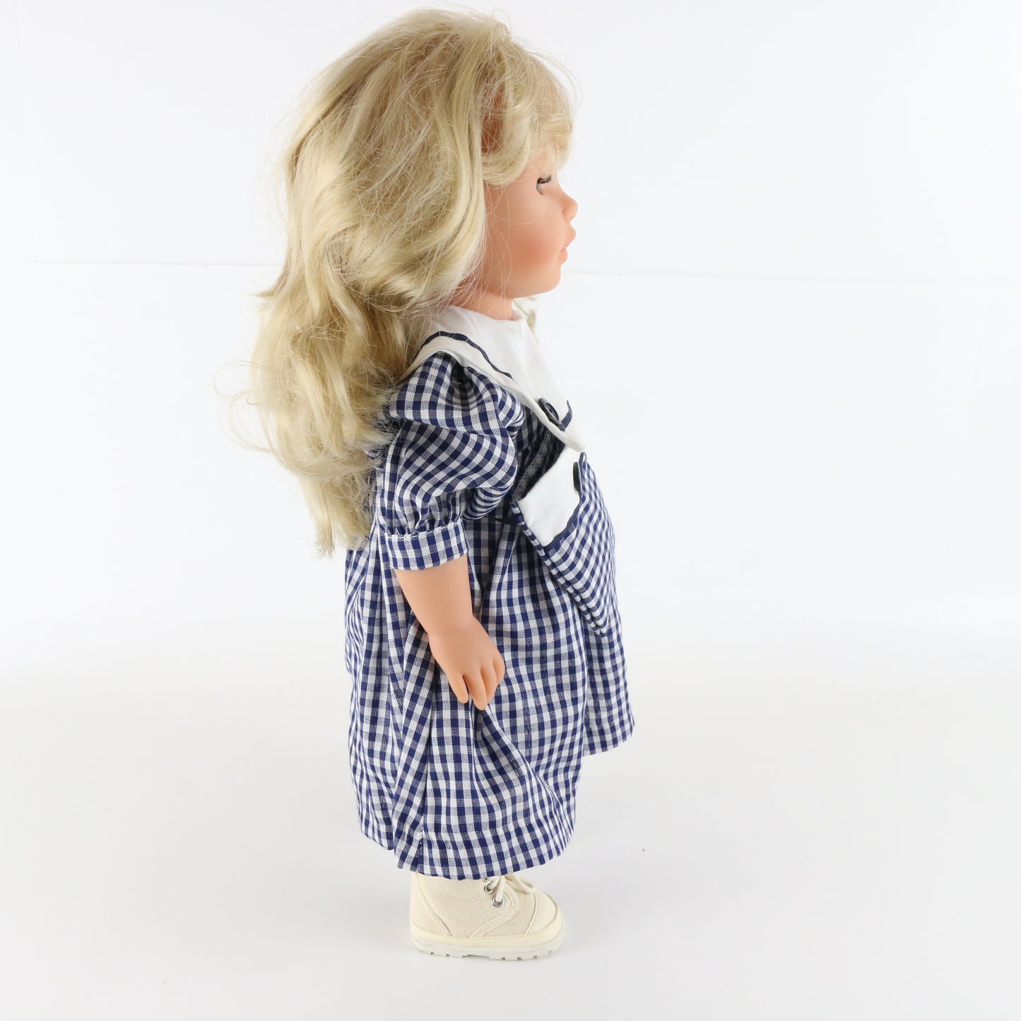 Max Zapf Creation Sleepy Eyes 1997 Large 17" Vinyl Doll W/ Blue Dress