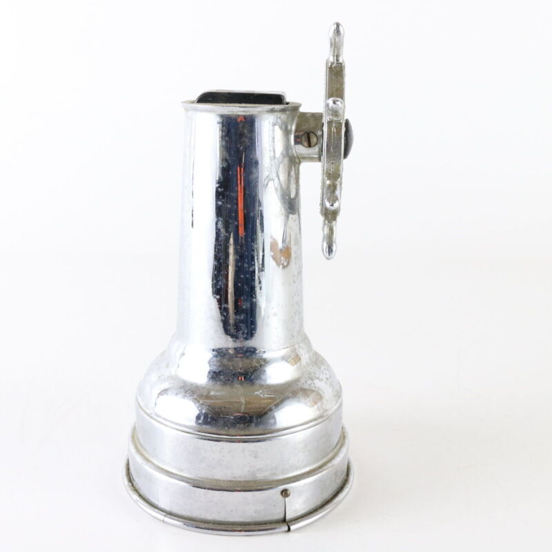 Vintage Ship Wheel Chrome Plate Mechanical Music Box & Table Top Lighter