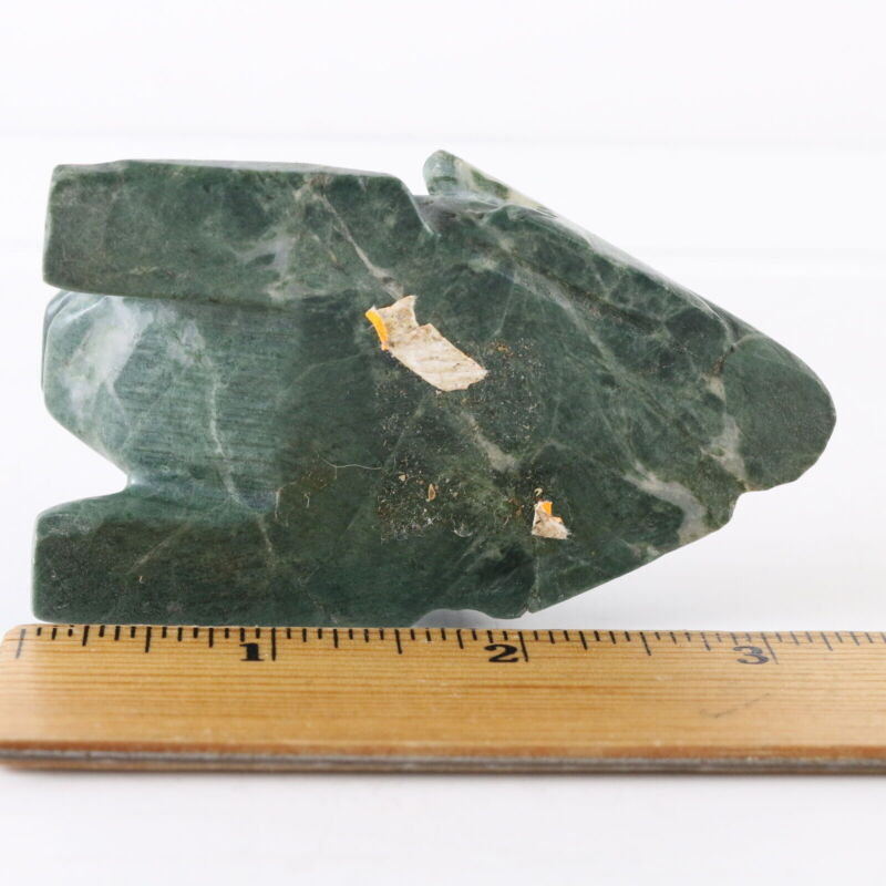 Carved Polished Jade (Jadeite, Nephrite?) Crouching Frog Figurine Pre Columbian?