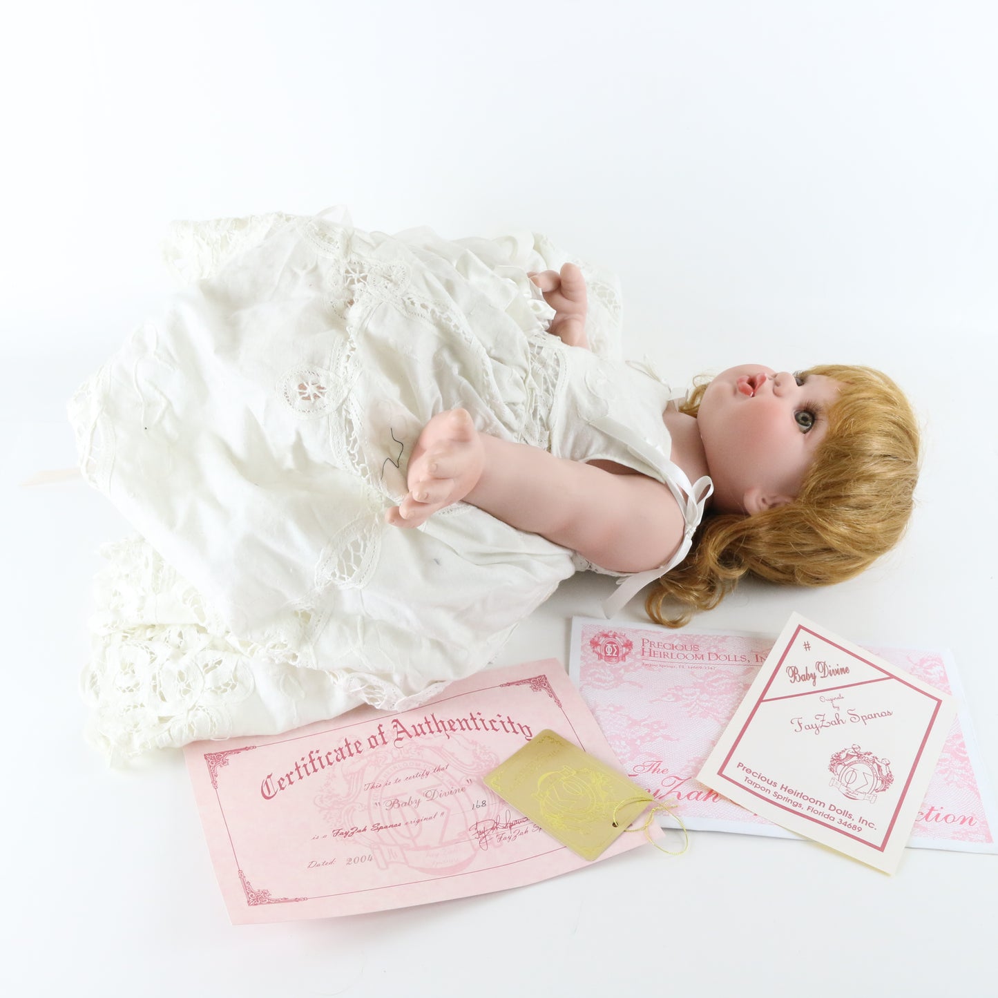 Baby Divine Fayzah Spanos Precious Heirloom 14" Vinyl Doll 168/500 W/ Extras