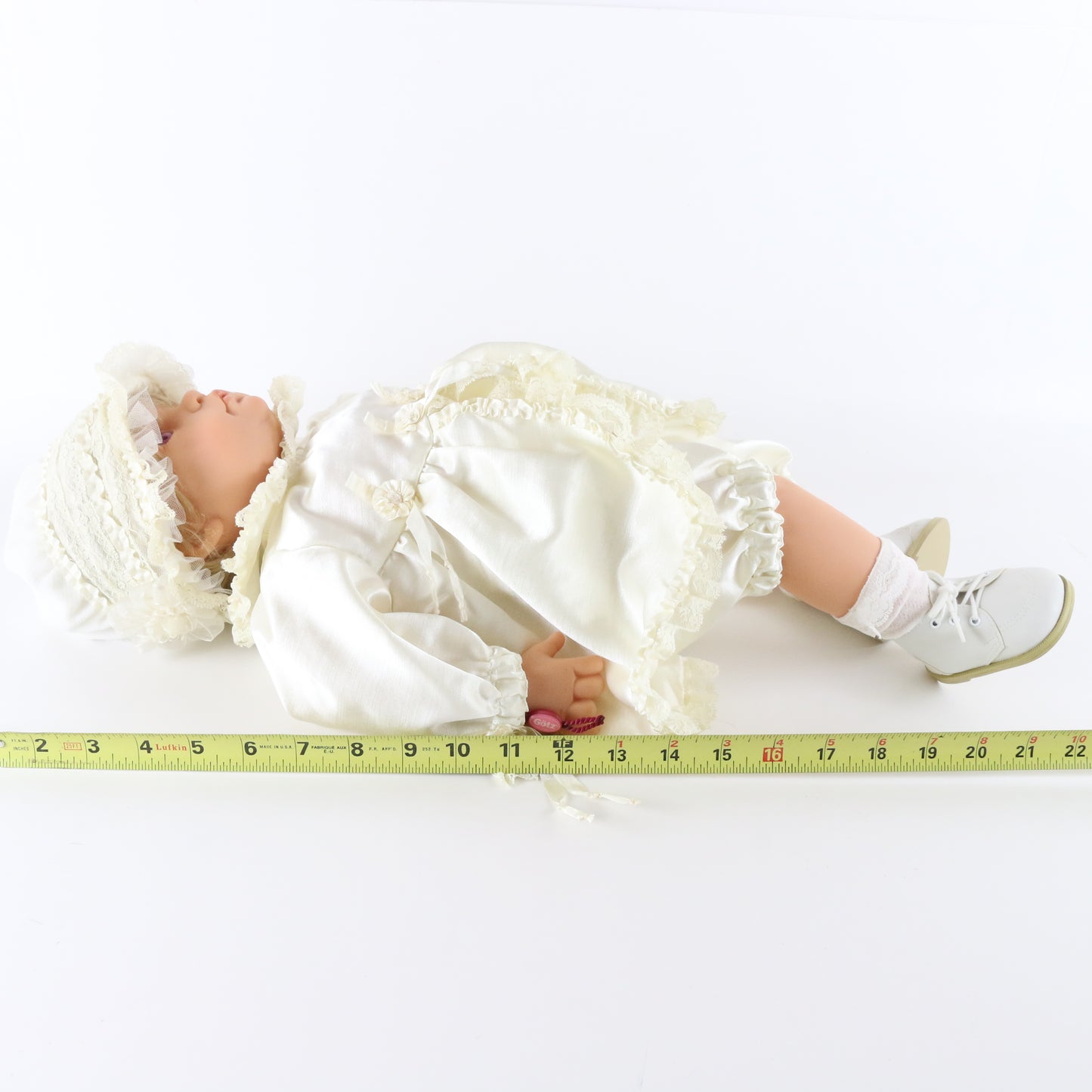 Gotz White Dress & Cowl Girl Large 20" Vinyl Baby Doll