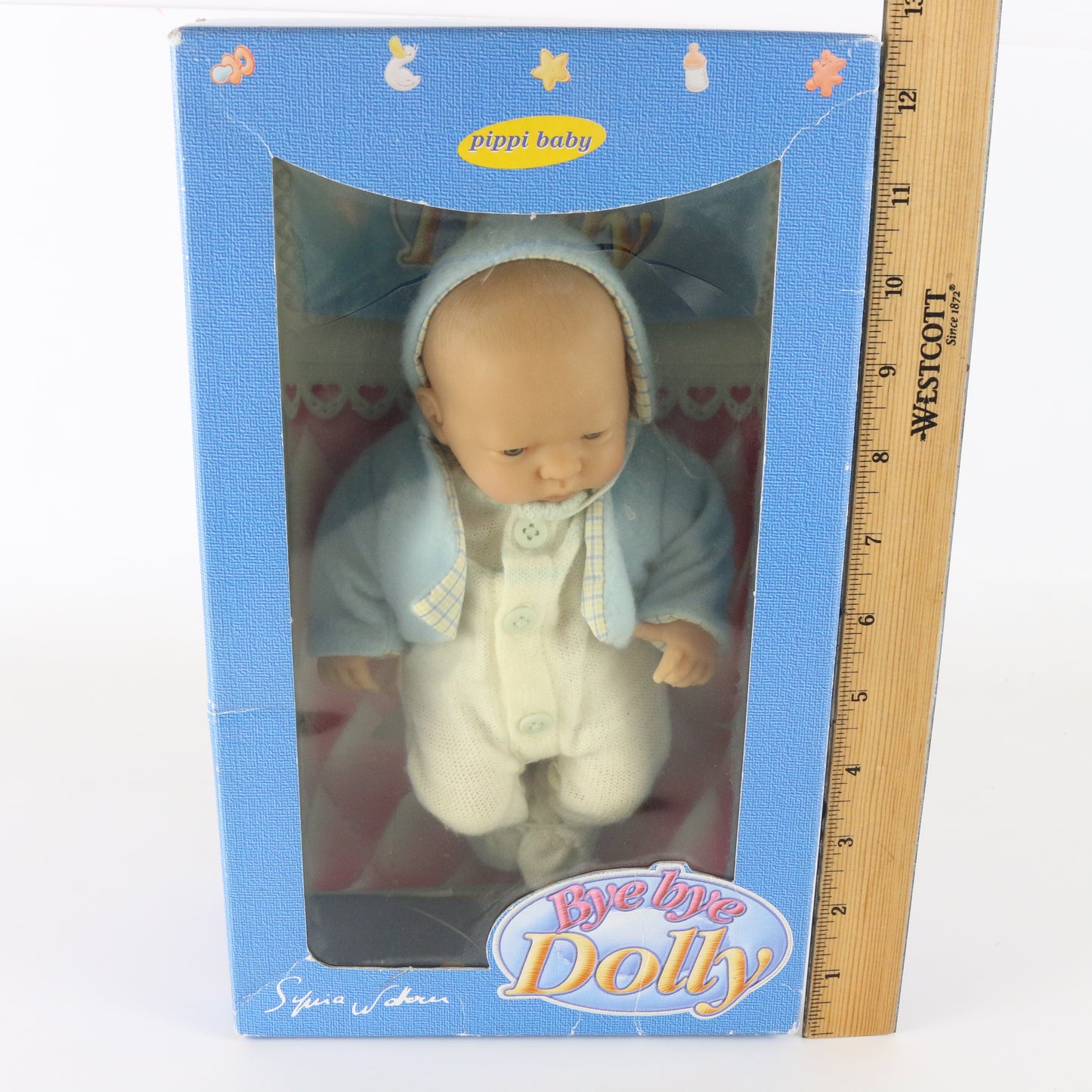 Pippi Baby Bye Bye Dolly White Balloon 9" Vinyl Doll