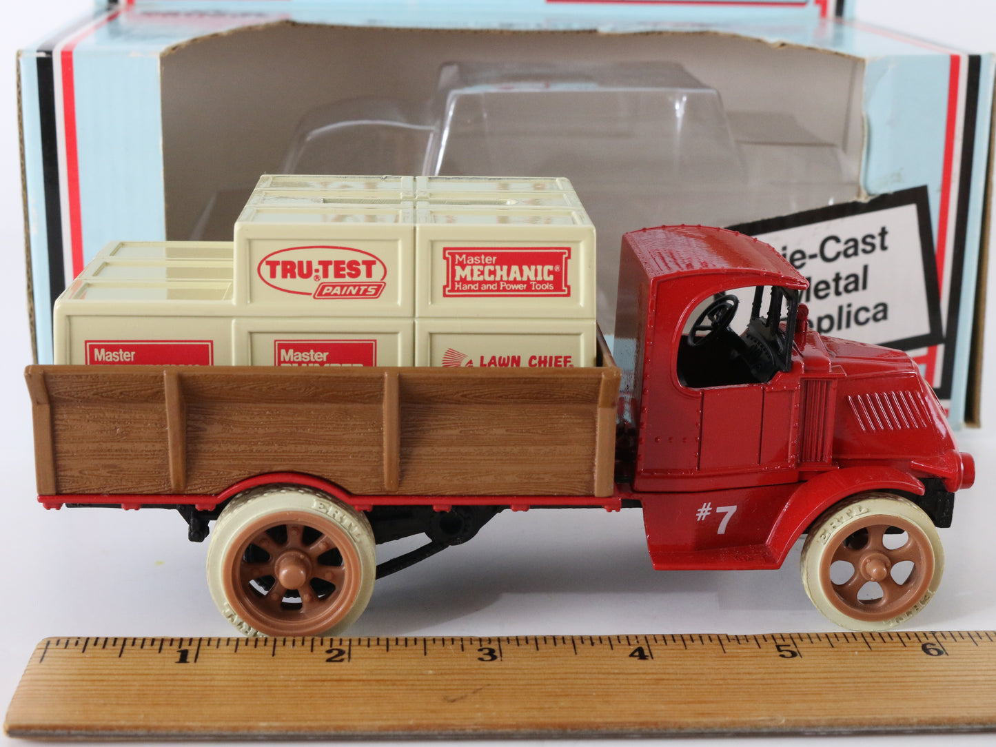 1926 Mack Bulldog Delivery Truck W/ Crates Diecast Bank Model Car Ertl 1:38 9105