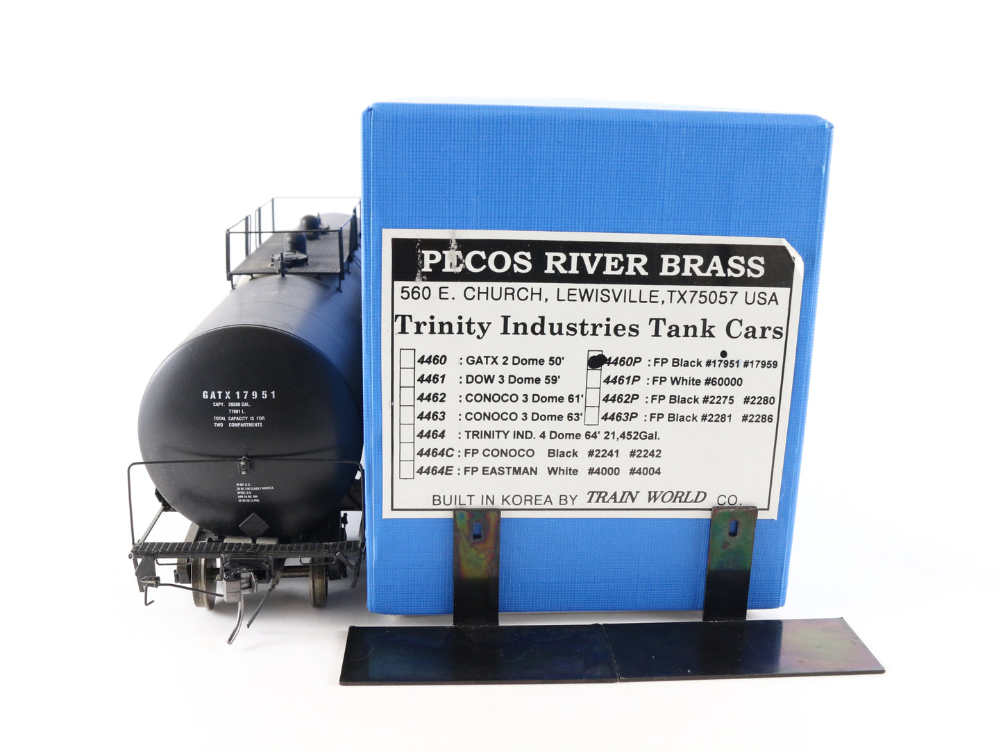 Pecos River Brass O Scale GATX 17951 Trinity Tank Car Brass Train 4460P