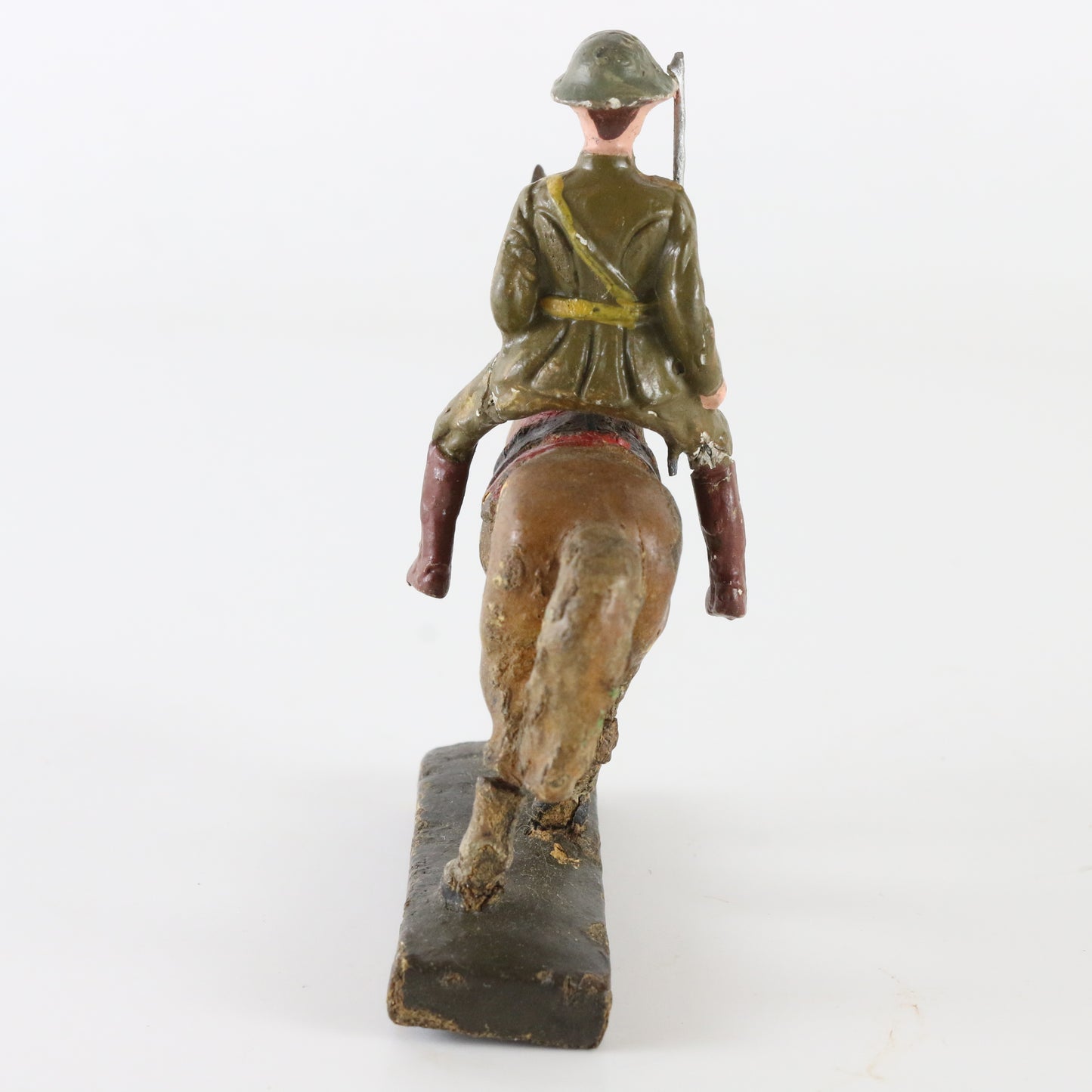 Lineol soldier on walking horse with rifle German composite vintage display
